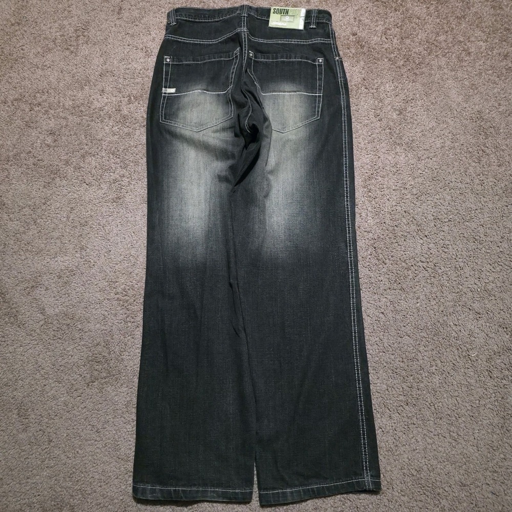 Southpole Jeans Mens 33 x 33 Faded Black Baggy Wide Leg Y2K Skate Gold Tab